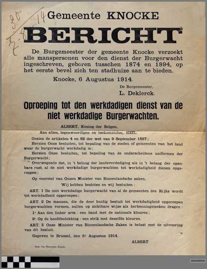 Mobilisatiebevel voor de Burgerwacht