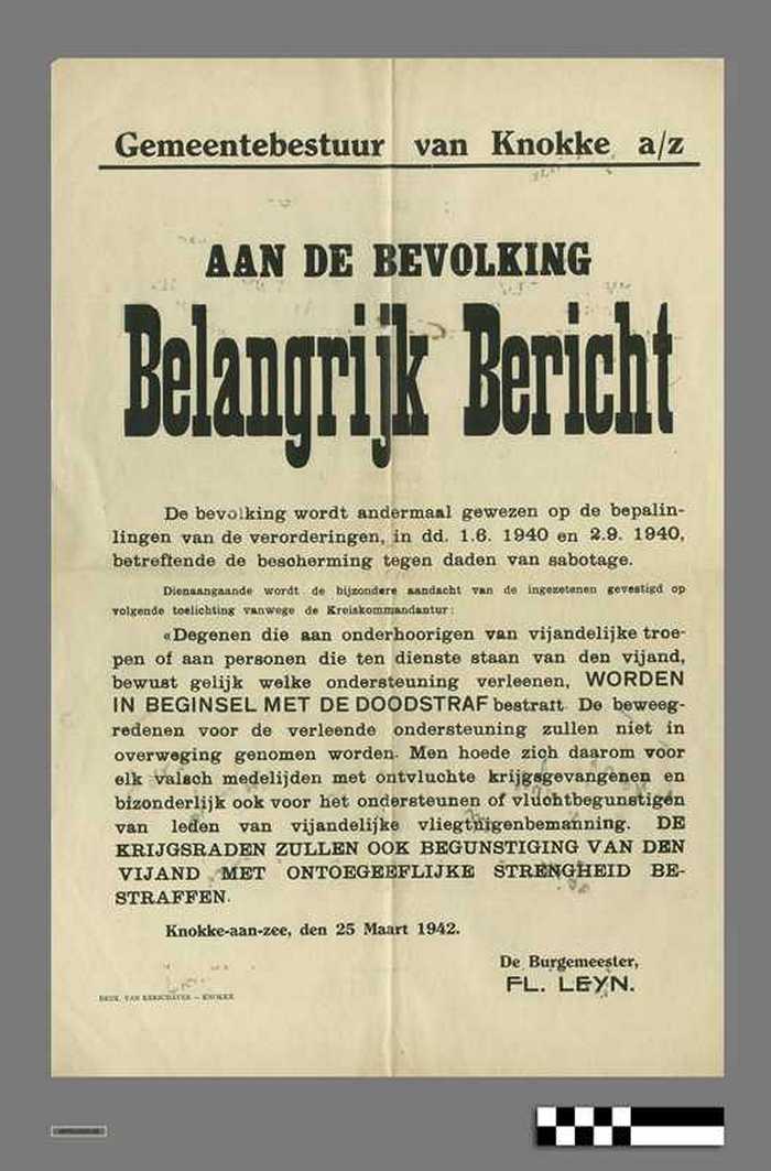 Aan de bevolking - Belangrijk Bericht - Sabotage