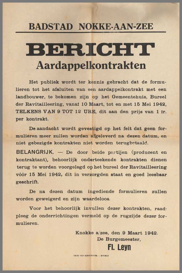 BERICHT - Aardappelkontrakten