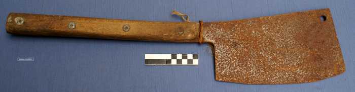 Beenhouwerskapmes met houten steel