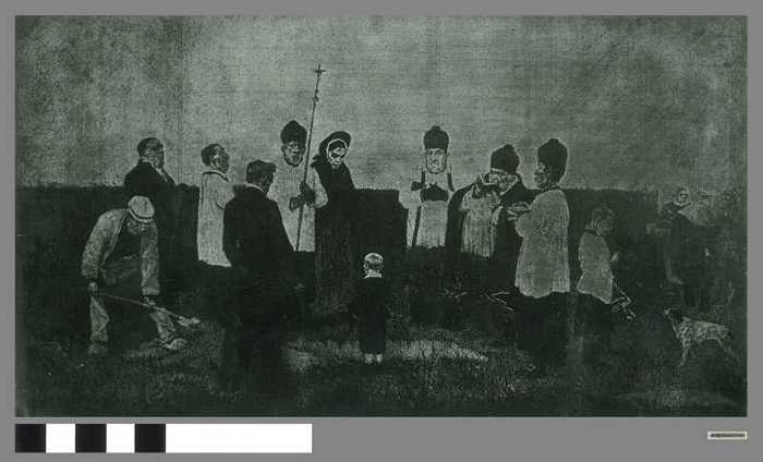 Drukplaat: Karikatuur over een mis van de katholieke kerk