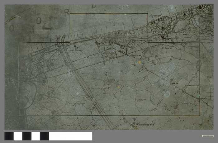 Drukplaat: Situatiekaart 'Het land achter de Evendijk'