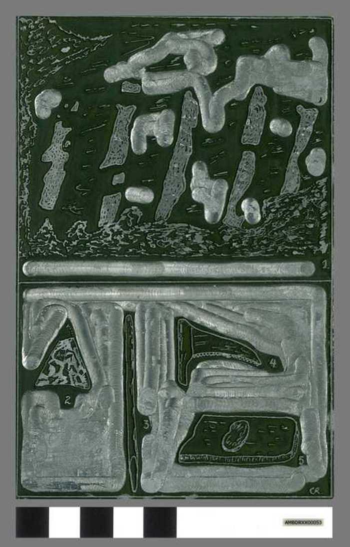 Drukplaat: Landbouwwerktuigen en ploegsporen bij artikel 'Ofschoon ge U met veldgewas moet voeden...'