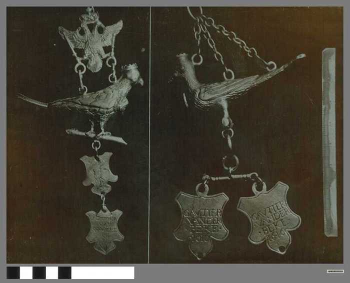 Drukplaat: 'De twee gekroonde Vogels van Westkapelle'