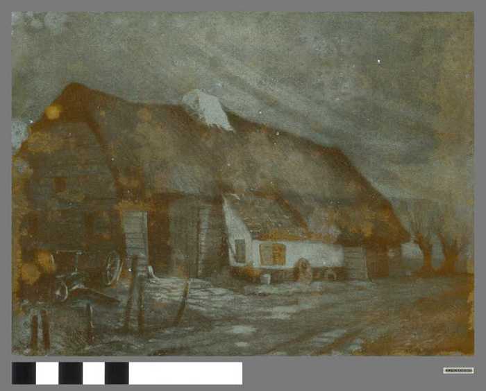 Drukplaat: Schilderij van de reconstructie van de Waegemaeckerije te Platheule 1788