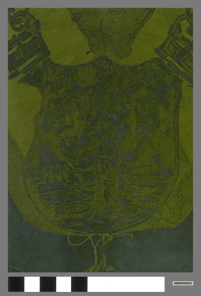 Drukplaat: Schild aan de Sireschakel van het Sint-Sebastiaansgilde van Oostkerke