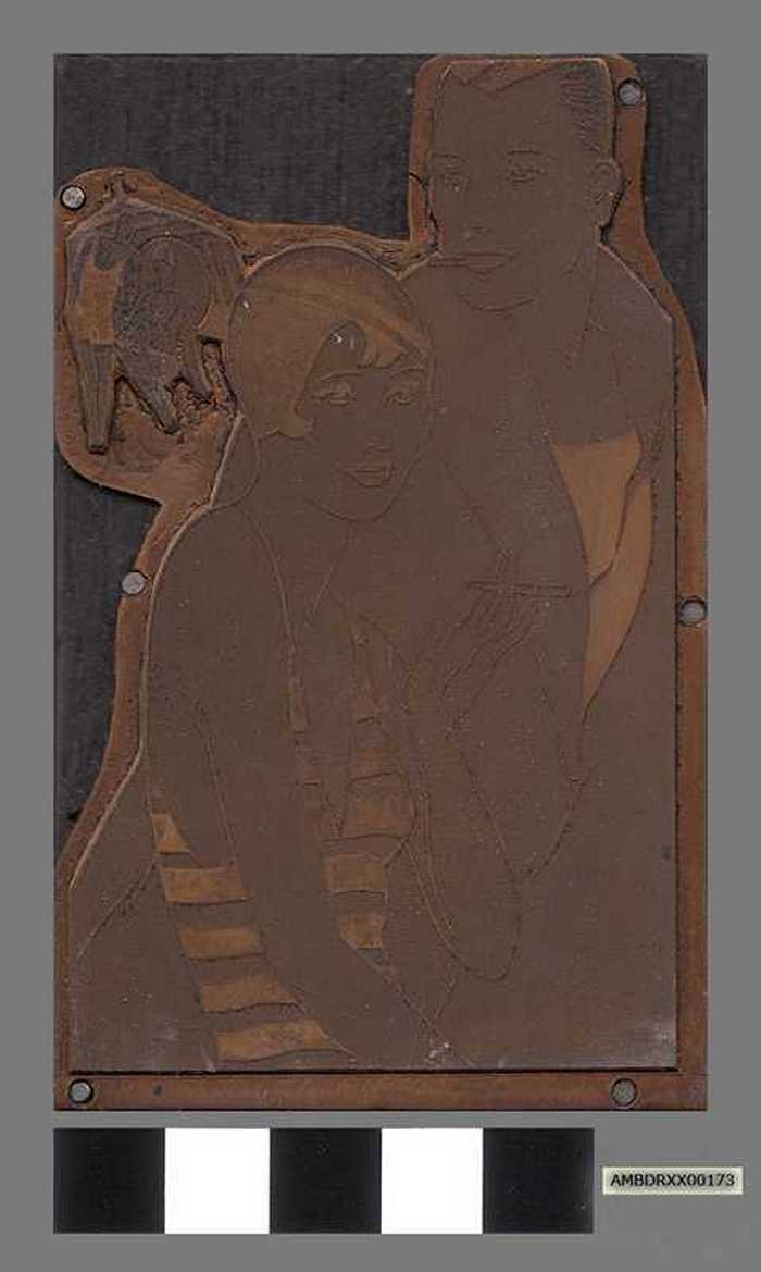 Drukplaat: Rokende strandgangers