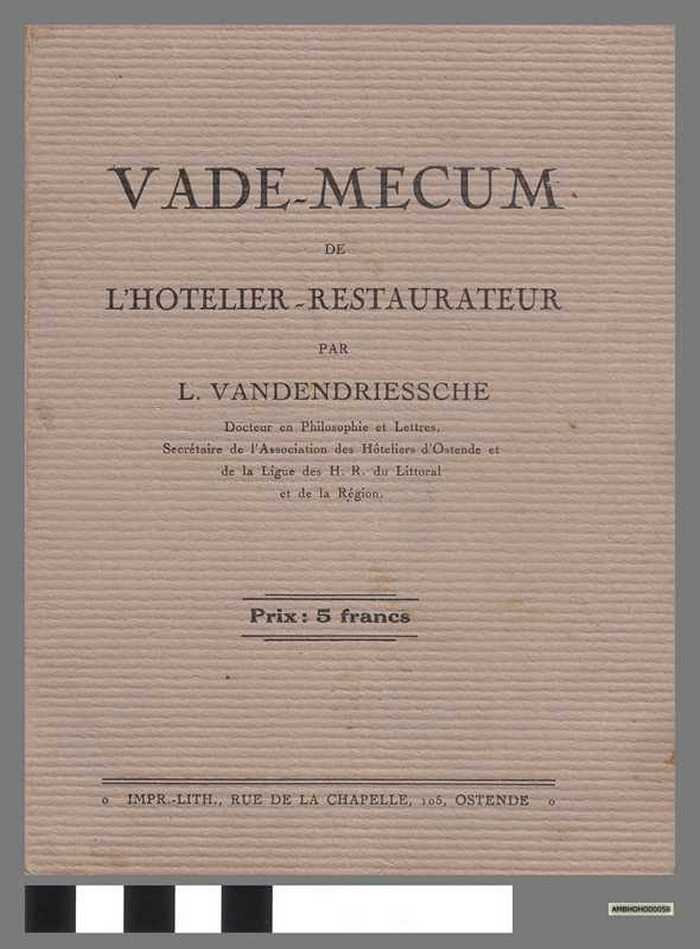 Boek: Vade-mecum de l'Hotellier-Restaurateur