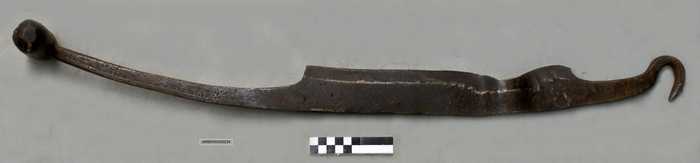 Kram- of snijmes met houten handvat