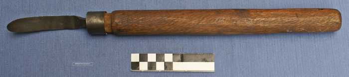 Zoolmes met houten steel