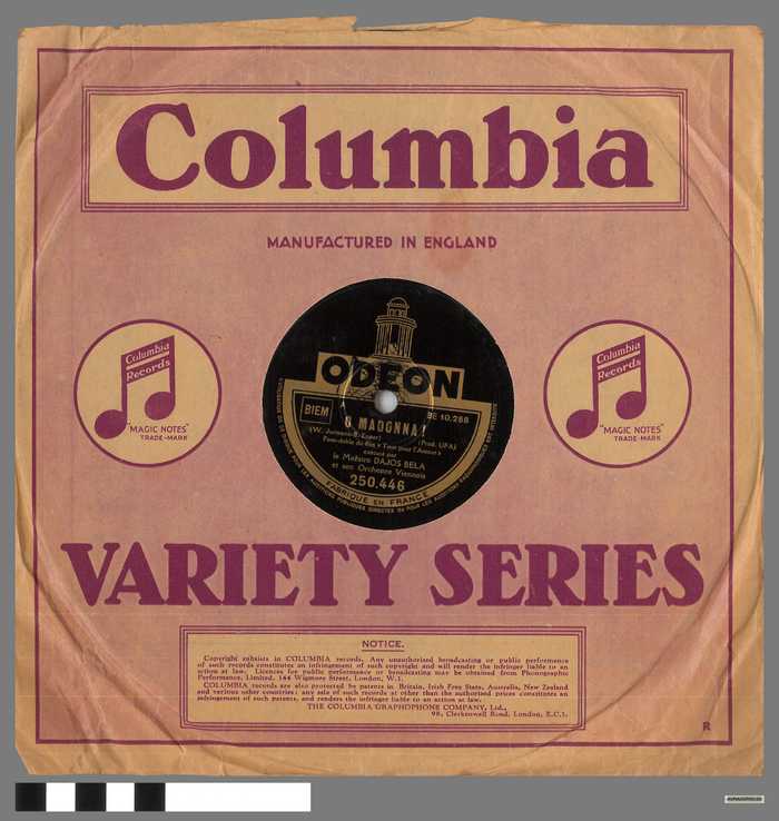 Plaat: Odeon - Dajos Bela et son Orchestre Viennois (Ninon, quand tu me souris / O Madonna!)
