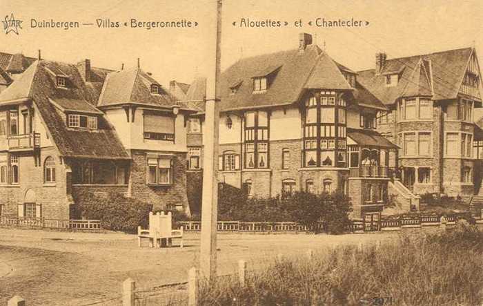 Duinbergen, Villas Bergeronette, Alouettes et Chantecler