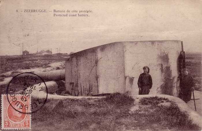 Zeebrugge - Batterie de côte protégée.
