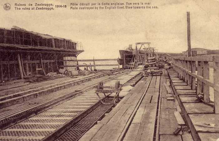 Ruines de Zeebrugge 1914-18 - Môle détruit par la flotte anglaise