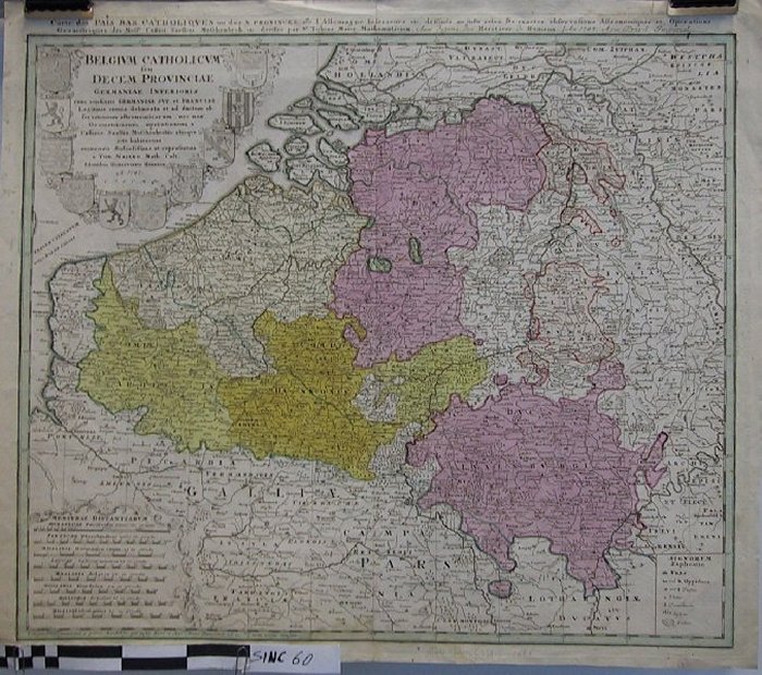Carte des Pais Bas Catholiques ou des X Provinces de l'Allemagne Inférieure etc. dessinée au juste selon les exacte observations astronomiques et oper