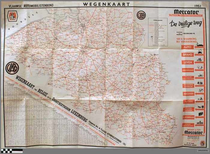 Wegenkaart. Vlaamse Automobilistenbond