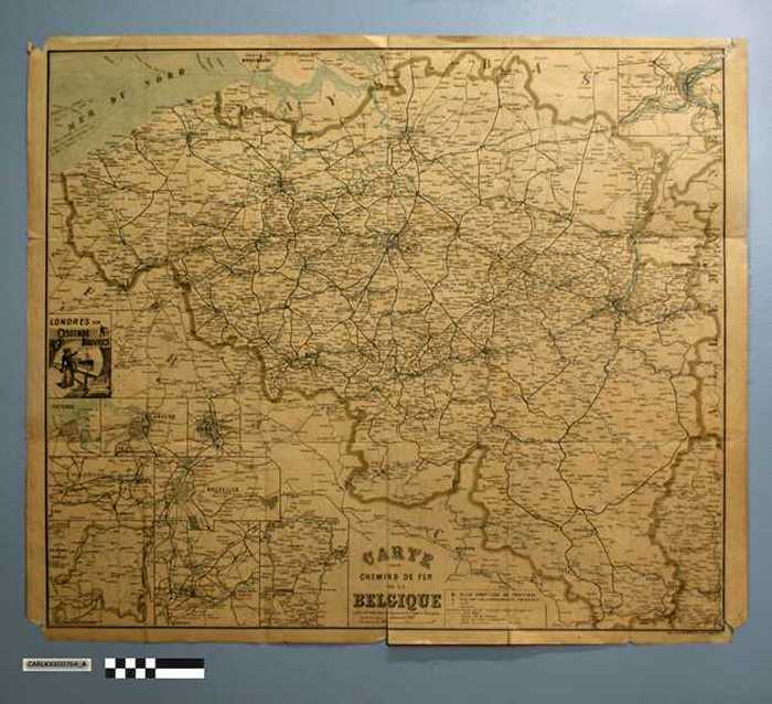 Carte des Chemins de Fer de la Belgique