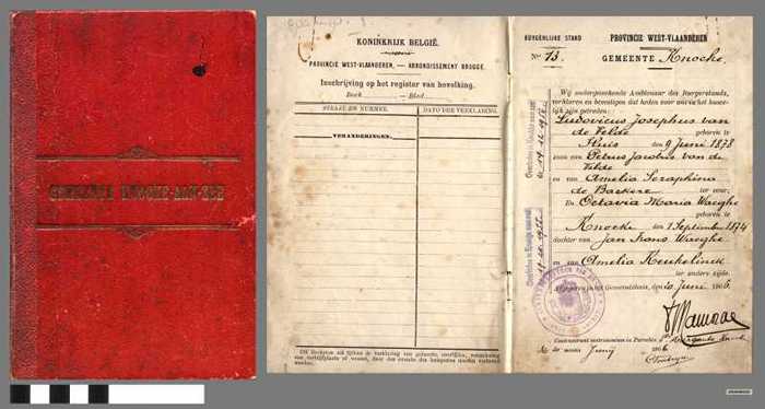 Huwelijkboekje van Ludovicus van de Velde en Octavia Waeghe - Gemeente Knocke-Aan-Zee