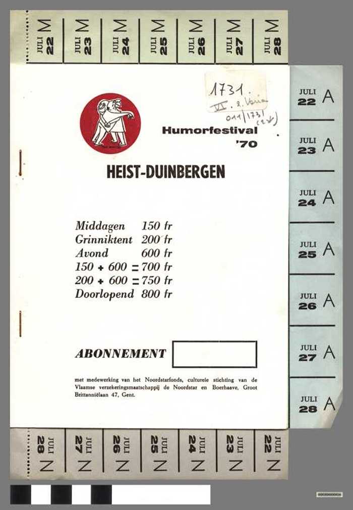 Humorfestival 70 - Heist-Duinbergen-abonnement