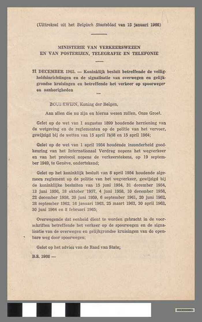 Koninklijk besluit betreffende de signalisatie van spoor overwegen en kruisingen