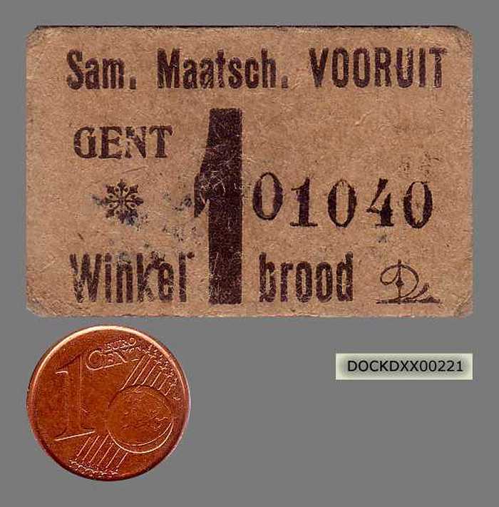 Rantsoenbon: 1 winkelbrood.