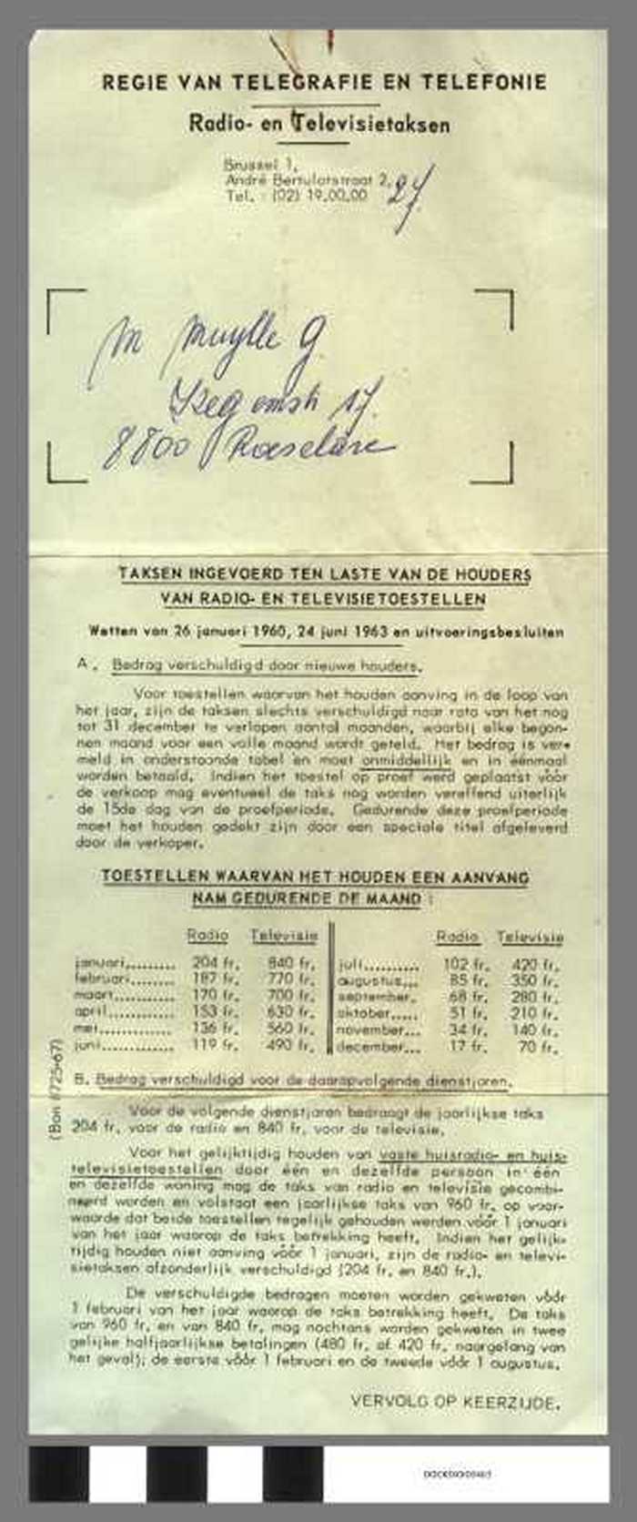 Regie van Telegrafie en Telefonie - Radio- en Televisietaksen