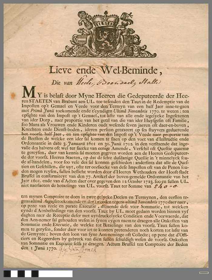 Plakkaat van Staeten van Brabant