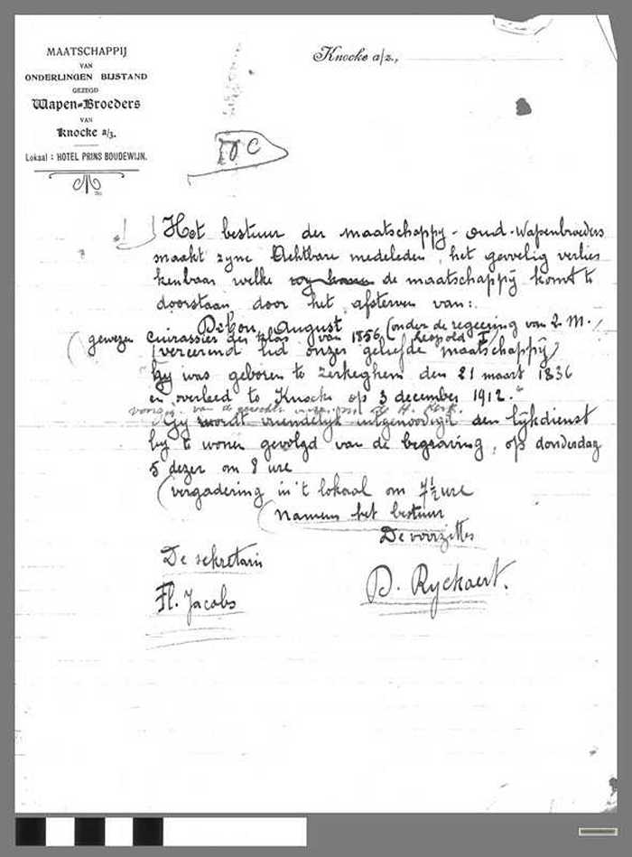 Uitnodiging voor bijwonen begrafenis