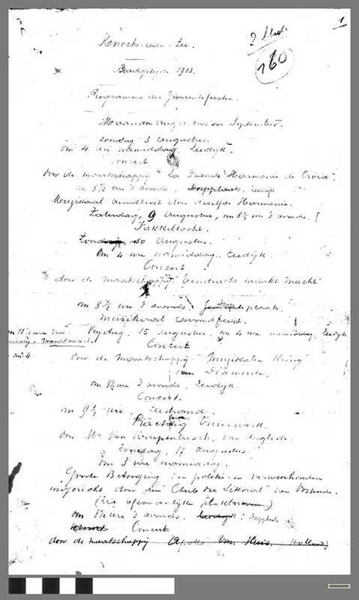 Programma der Gemeentefeesten Knokke - augustus 1913