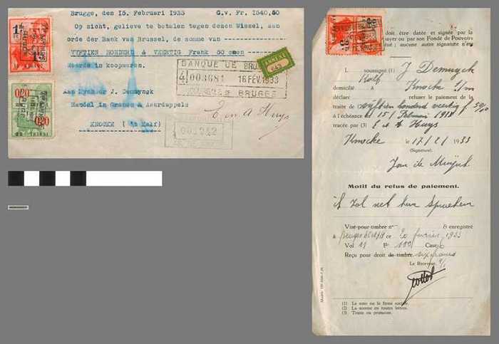 Wissel van de Bank van Brussel voor Mynheer J. Demuynck