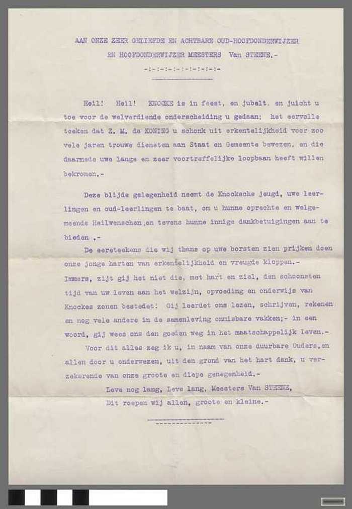 Viering oud-hoofdonderwijzer meester Frans Van Steene