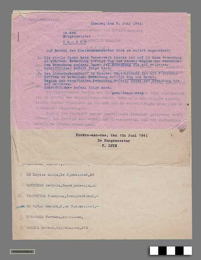 Oorlogscorrespondentie anno 1943 - Verscherpte bewaking van de waterwerken