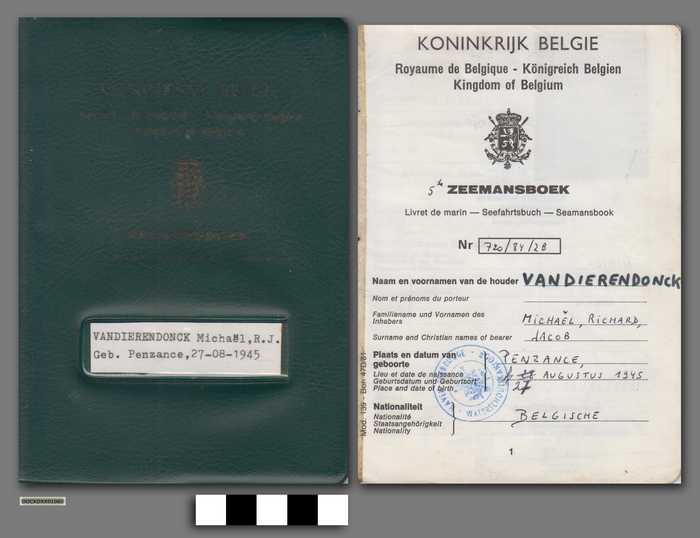 Zeemansboek - Livret de marin - Seefahrtsbuck - Seamansbook - Michaël Richard Jacob Vandierendock