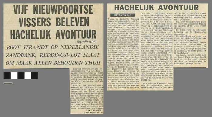 Vijf Nieuwpoortse vissers beleven hachelijk avontuur