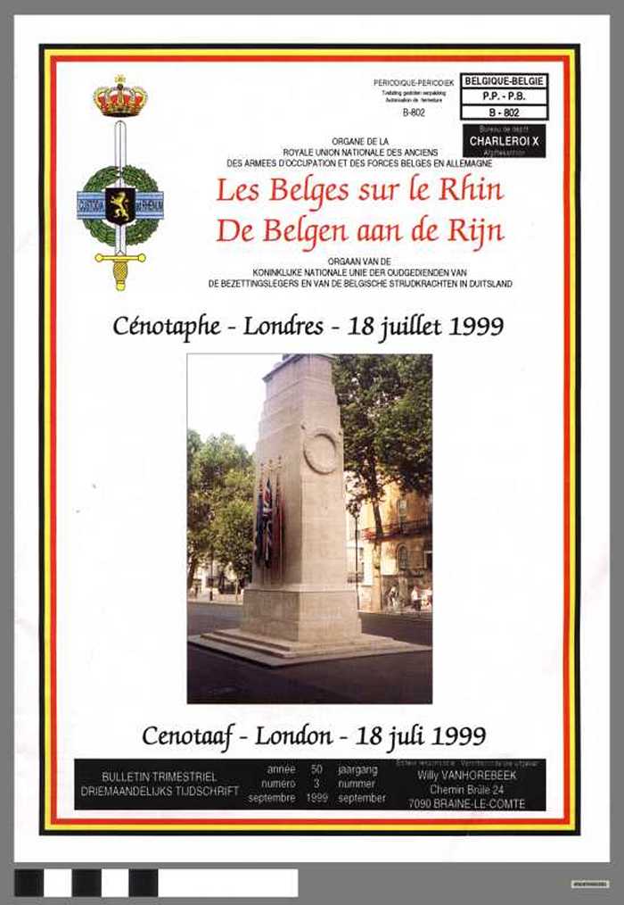 Les Belges sur le Rhin, de Belgen aan de Rijn - September 1999