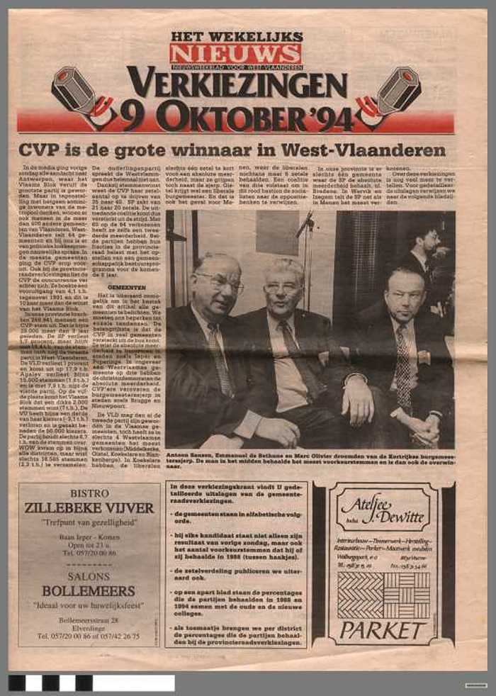 Het Wekelijks Nieuws - Verkiezingen 9 Oktober '94