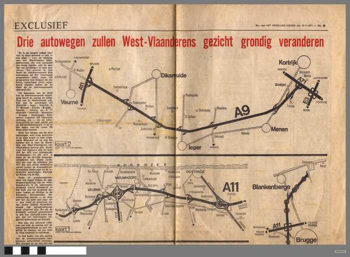 Krantenartikel: Drie autowegen zullen West-Vlaanderens gezicht grondig veranderen
