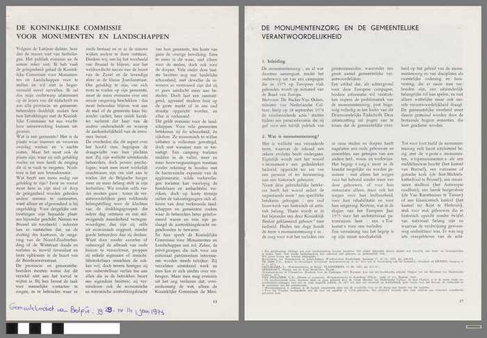 De Koninklijke Commisie voor monumenten en landschappen - De monumentenzorg en de gemeentelijke verantwoordelijkheid