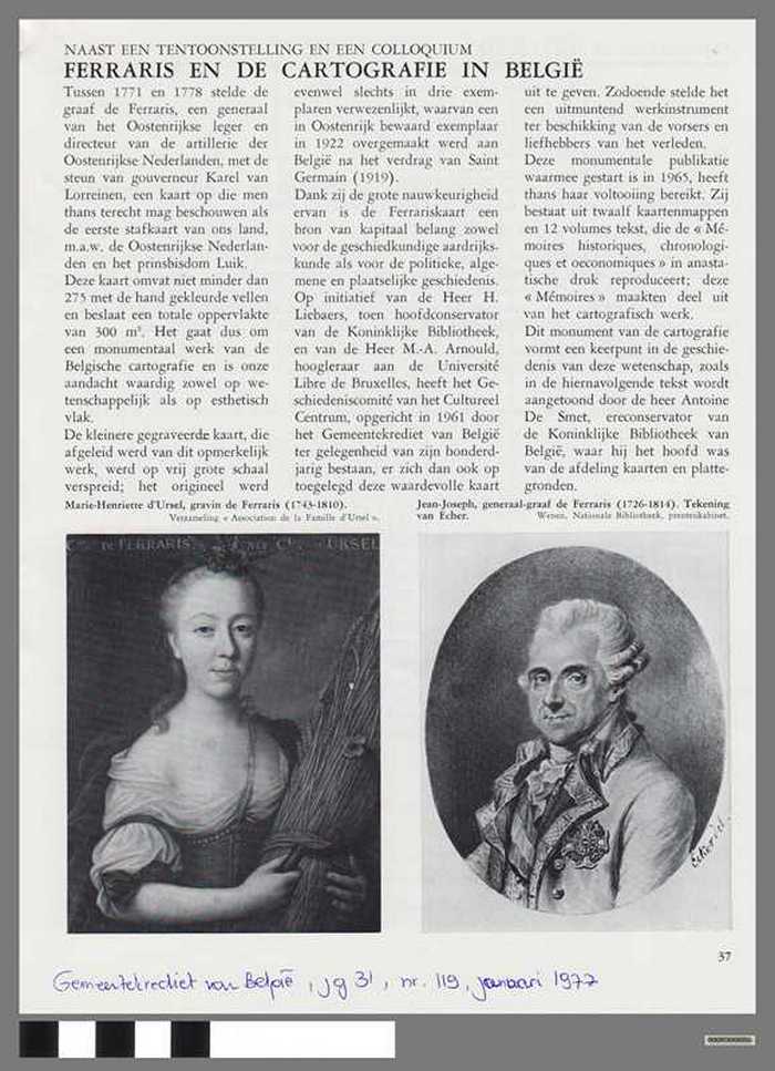 Ferraris en de cartografie in België