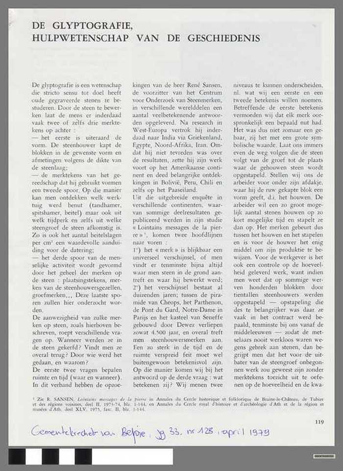 De glyptografie, hulpwetenschap van de geschiedenis