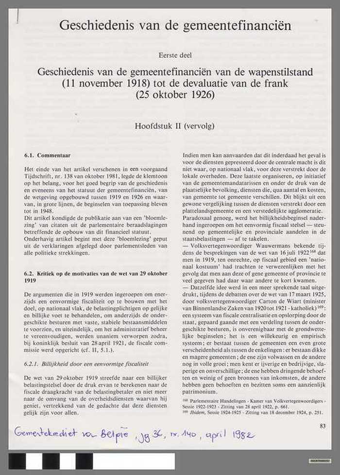 Geschiedenis van de gemeentefinanciën - Eerste deel  - Hoofstuk II