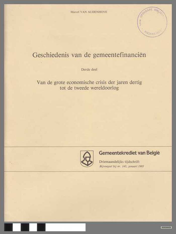 Geschiedenis van de gemeentefinanciën - Derde deel