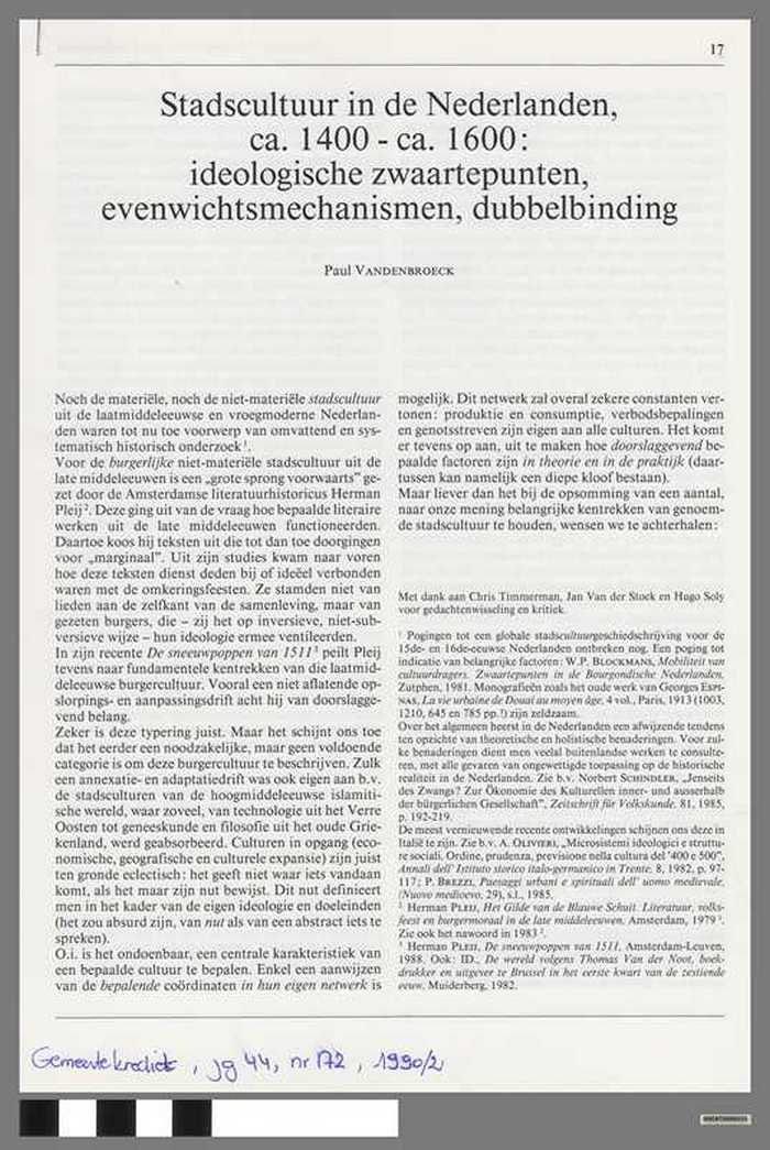 Stadscultuur in de Nederlanden