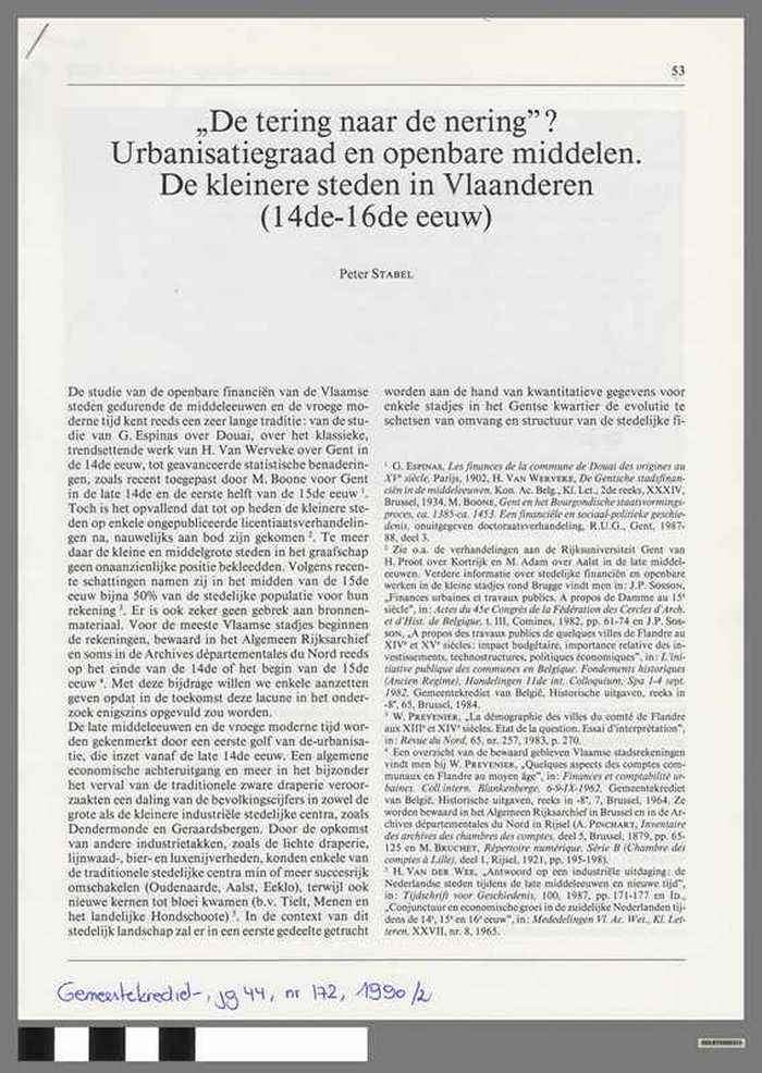 'De Tering naar de Nering'? Urbanisatiegraad en openbare middelen