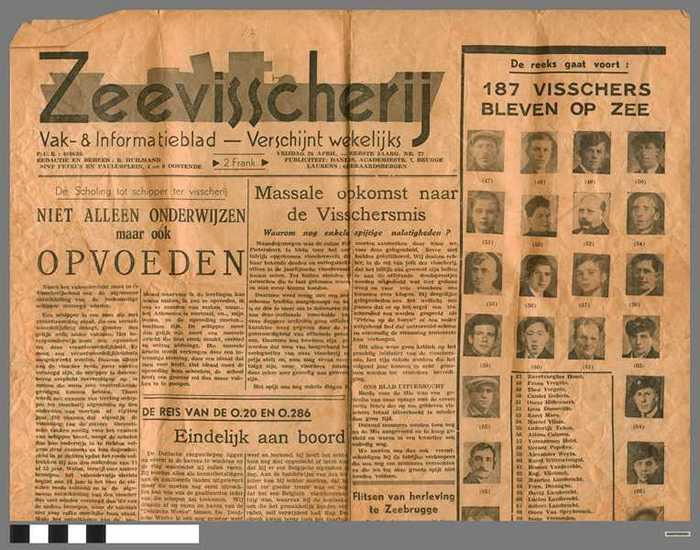 Zeevisscherij - Vak- en informatieblad - 187 visschers bleven op zee