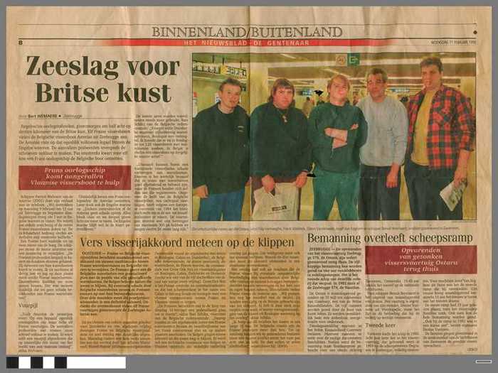 Het Nieuwsblad - Bemanning overleeft scheepsramp