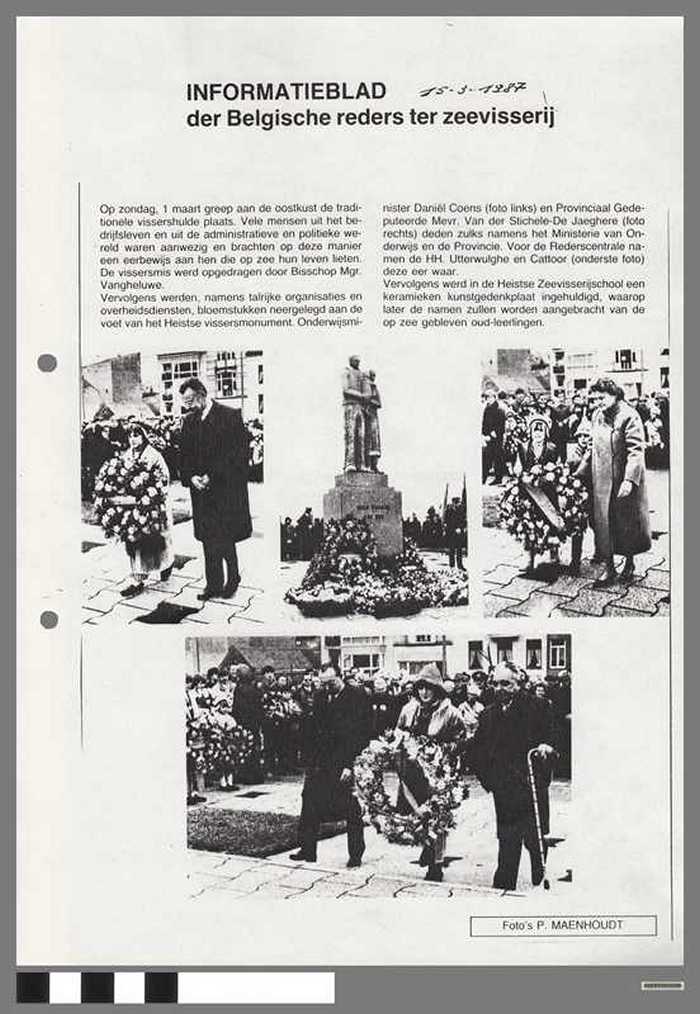 Krantenartikel: Vissershulde te Heist