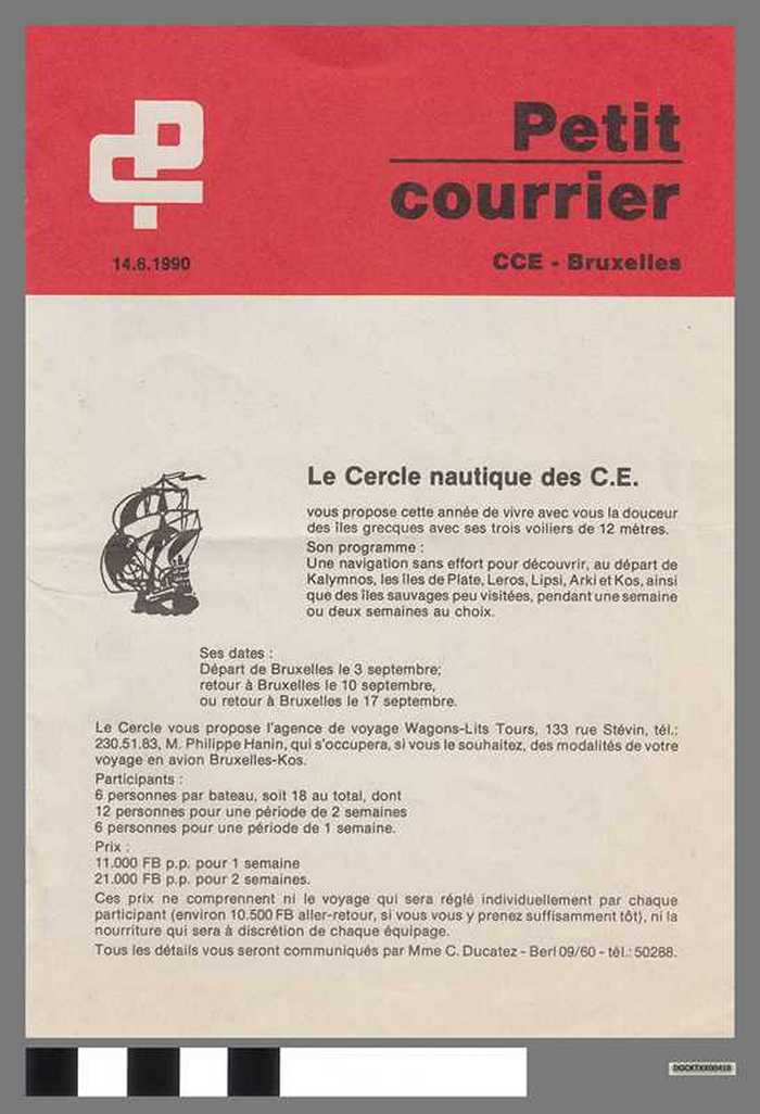 Petit courrier - CCE Bruxelles