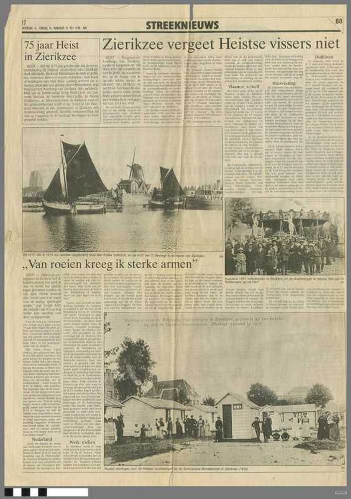 Streeknieuws: 75 jaar Heist  in Zierikzee, Zierikzee vergeet de Heistse vissers niet, 'Van roeien kreeg ik sterke armen', getuigenis Joseph Acks.