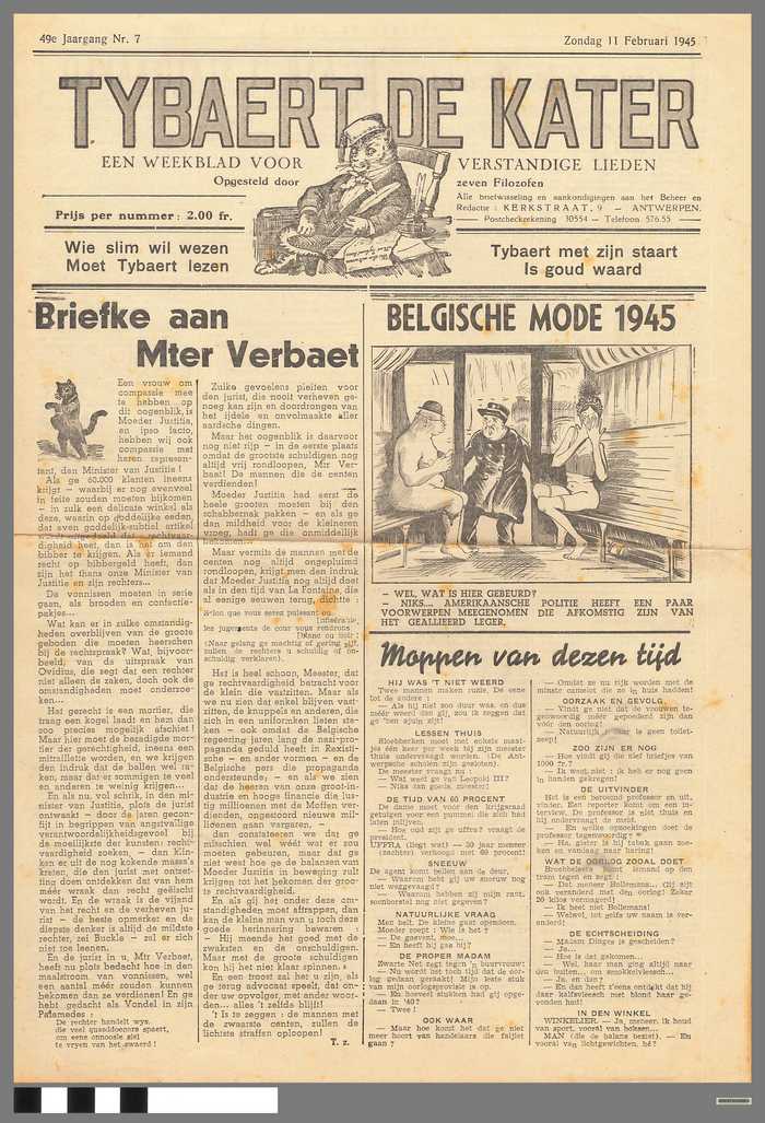 Krant: Tybaert de Kater - een weekblad voor verstandige lieden - 49e jaargang - N